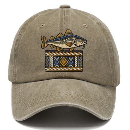 Fisherman S Gansey Knit And Cod Uk Culture Heritage Classic Cap – Warm Sand