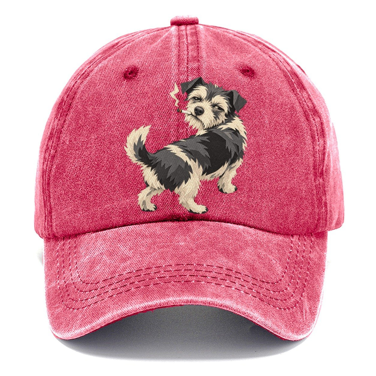 Scruffy Dog Smoking a Cigarette Classic Cap – Pomegranate Blush