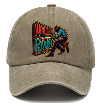 Upright Piano Wordmark Music Instruments Classic Cap – Warm Sand