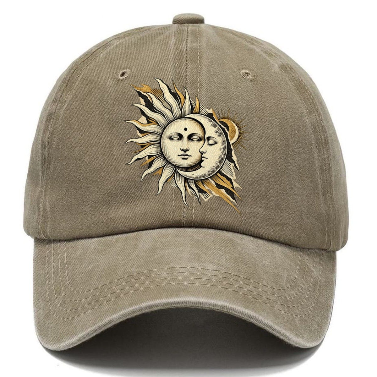 Celestial Harmony Kinetic Collage Classic Cap – Warm Sand