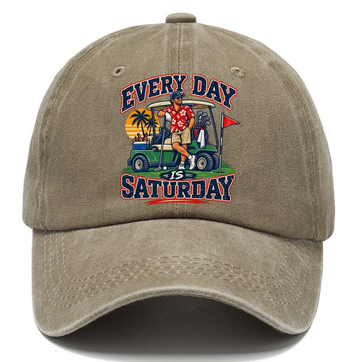 Every Day Is Saturday Golf Life Classic Cap – Warm Sand
