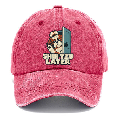 Shih Tzu Later Familiar Punchlines Classic Cap – Pomegranate Blush