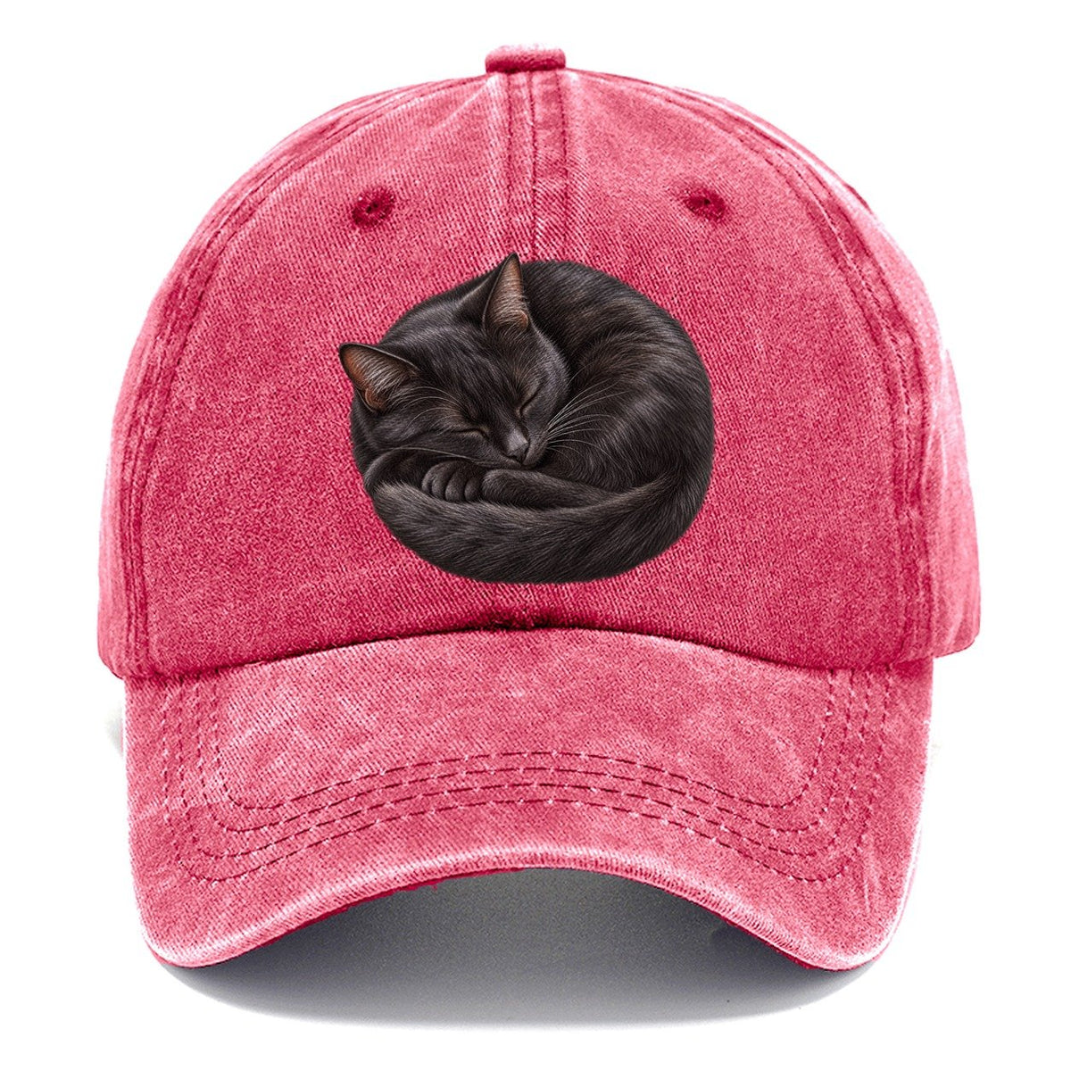 Black Cat Tail Crescent Nap Pastimes Companions Classic Cap – Pomegranate Blush