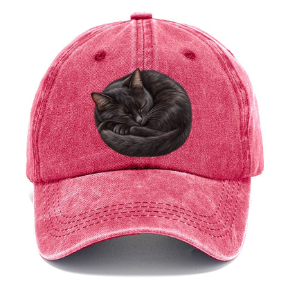 Black Cat Tail Crescent Nap Pastimes Companions Classic Cap – Pomegranate Blush