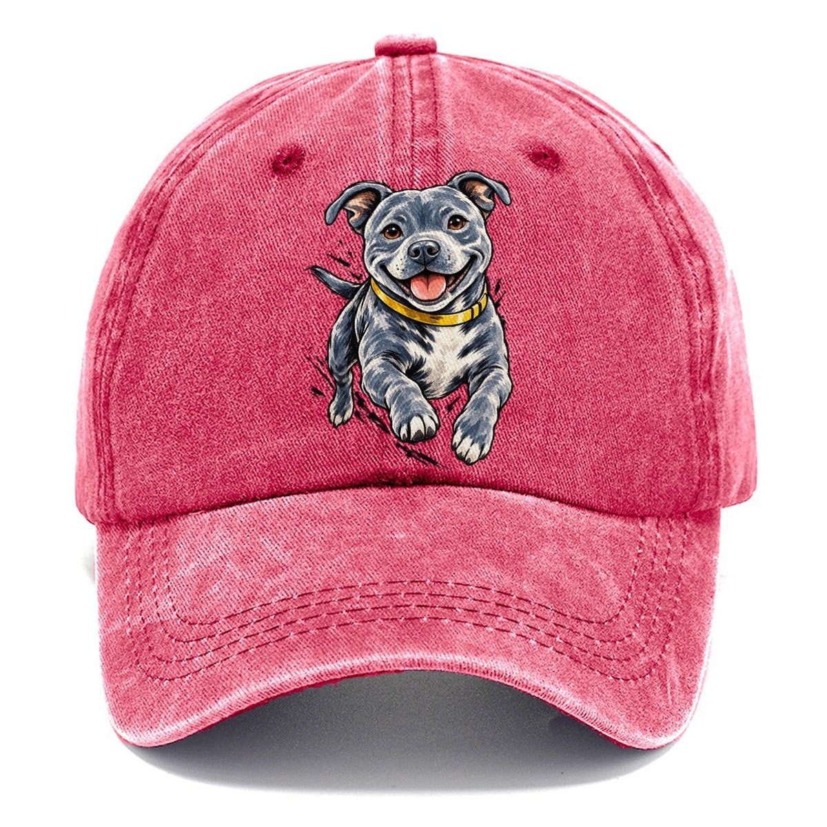 Staffordshire Bull Terrier Expressive Ink Classic Cap – Pomegranate Blush