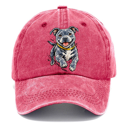 Staffordshire Bull Terrier Expressive Ink Classic Cap – Pomegranate Blush