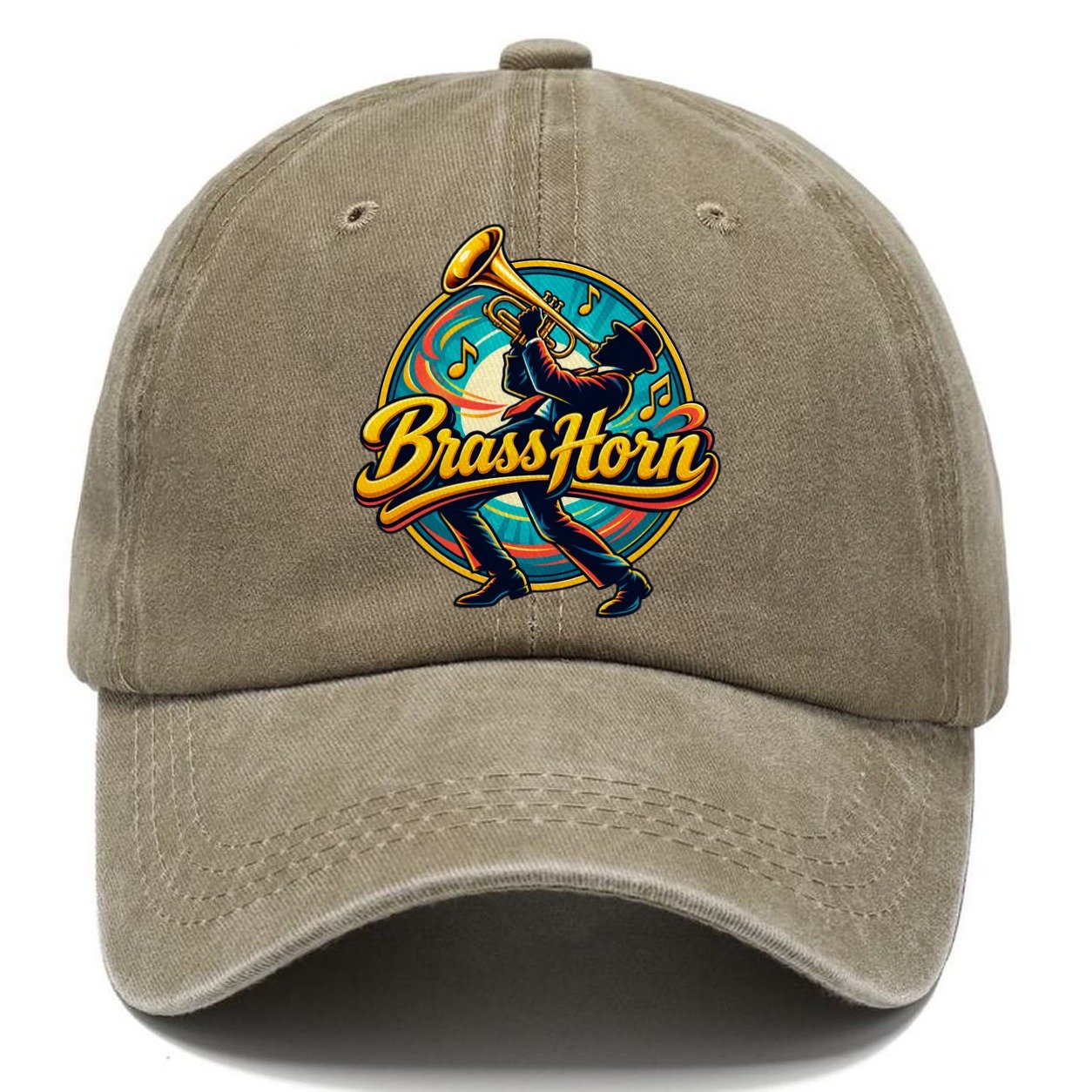 Brass Horn Crest Music Instruments Classic Cap – Warm Sand