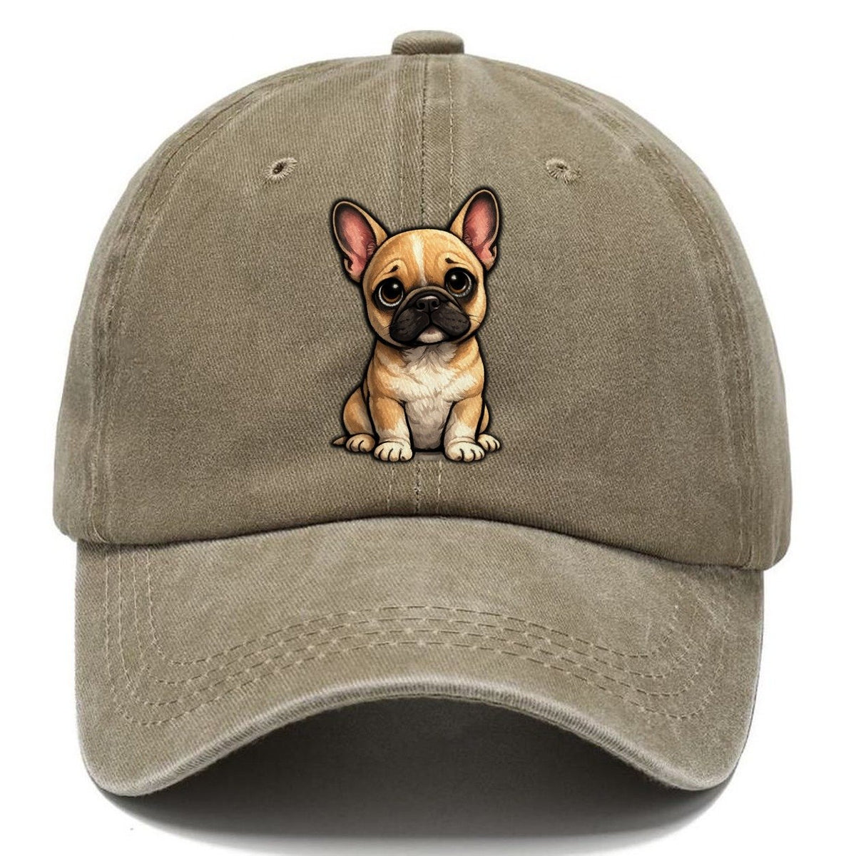 French Bulldog Sitting Sweetheart Classic Cap – Warm Sand
