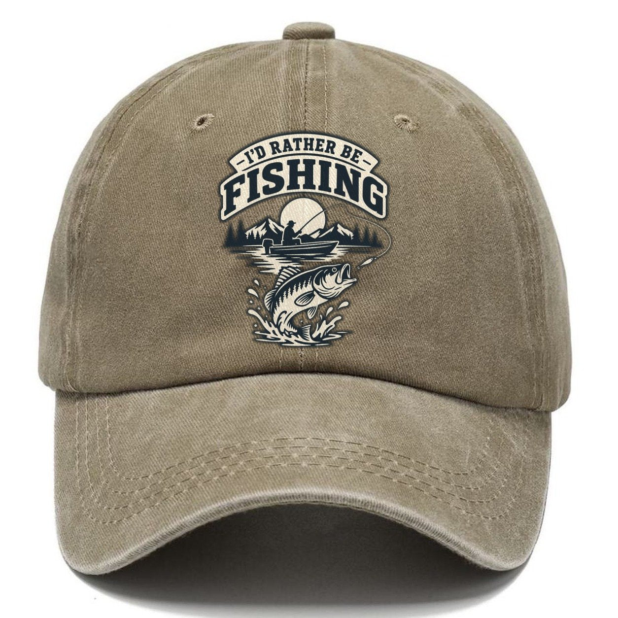 Rather Be Fishing Fishing Elegant Classic Cap – Warm Sand