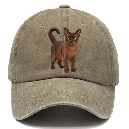 Burmese Standing Three Quarter Realistic Cat Portrait Classic Cap – Warm Sand