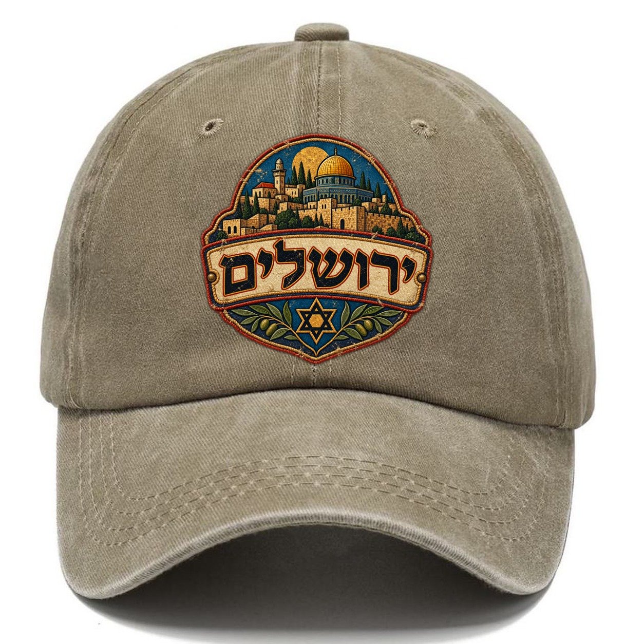 Hebrew Yerushalayim Script Jerusalem Classic Cap – Warm Sand