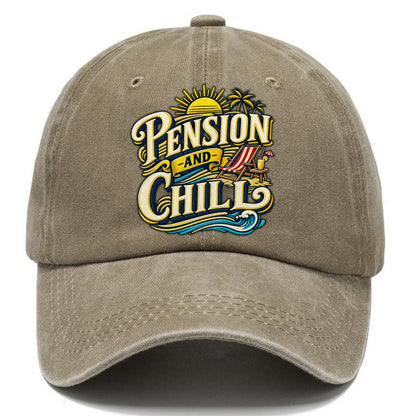 Pension And Chill Retired Living Classic Cap – Warm Sand