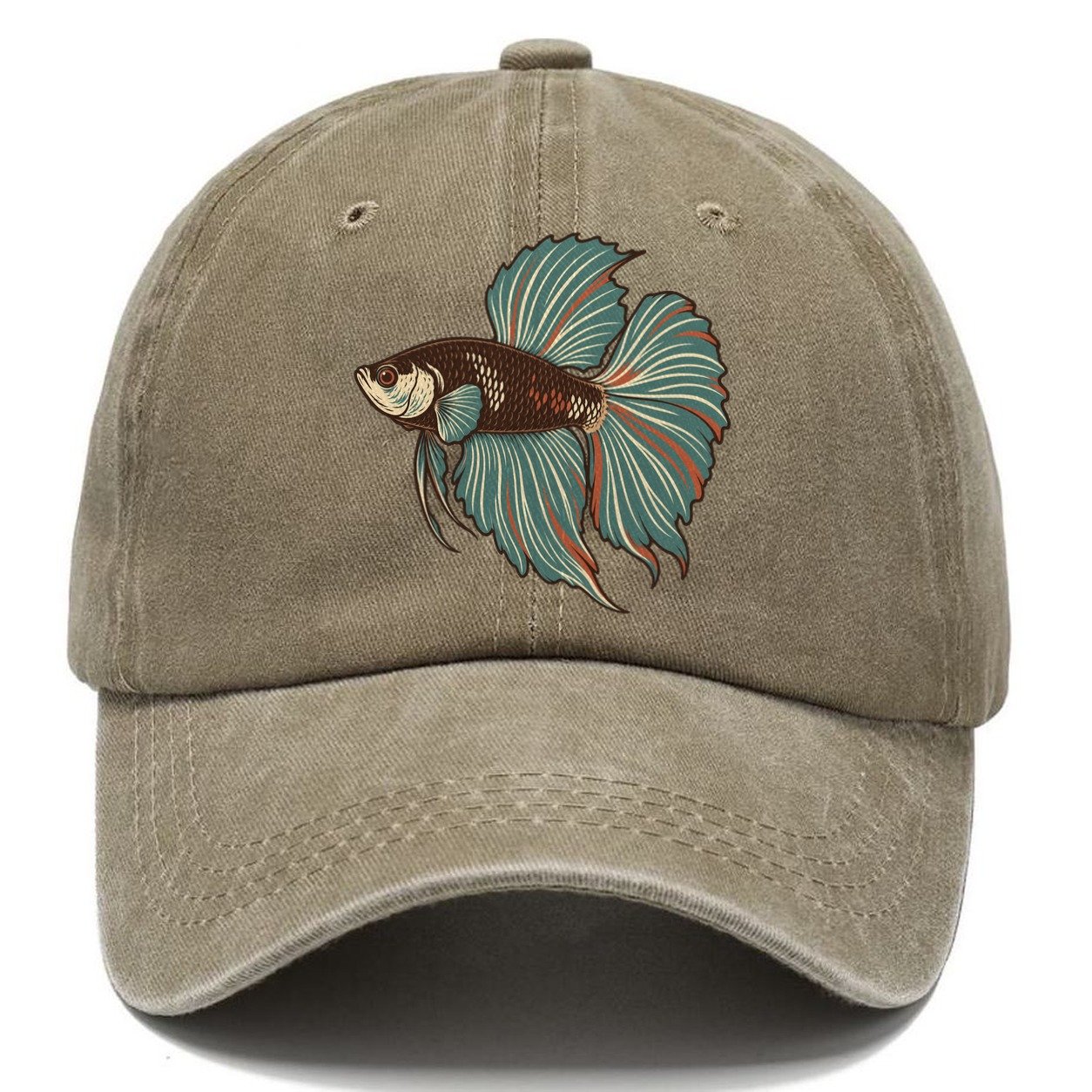 Betta Fin Silhouette Aquarium Keeping Classic Cap – Warm Sand
