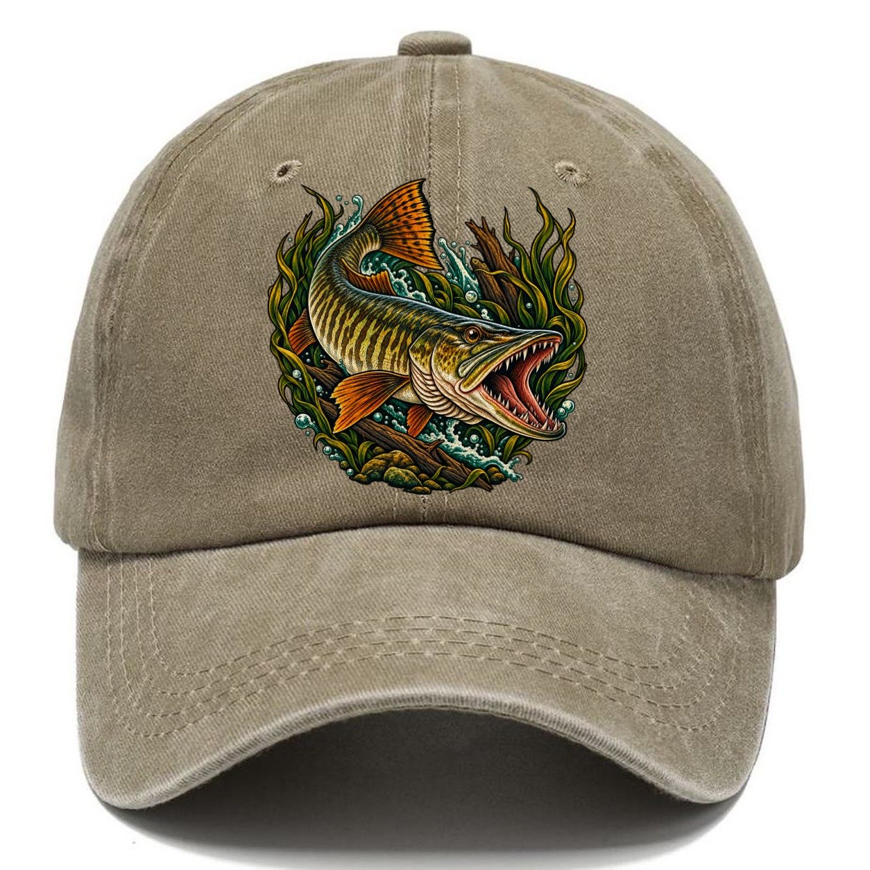 Muskie Ambush Fishing Club Classic Cap – Warm Sand