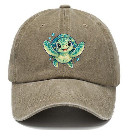 Sea Turtle Front Paddle Sea Sprite Classic Cap – Warm Sand