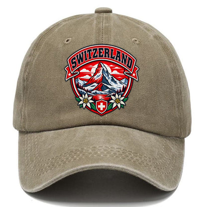 Switzerland Retro Badge Country Logos Classic Cap – Warm Sand