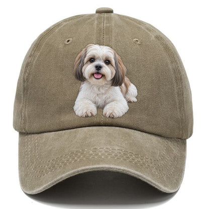Shih Tzu Lying Down Top Breeds Classic Cap – Warm Sand