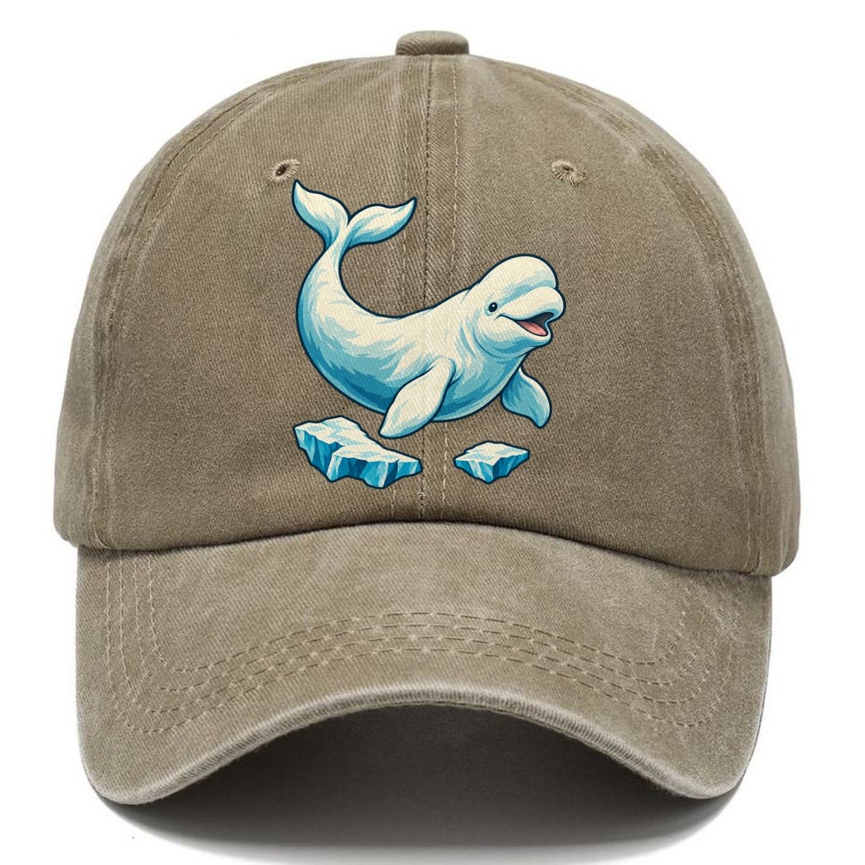 Beluga Whale And Floating Ice Canada Cultural Icons Classic Cap – Warm Sand