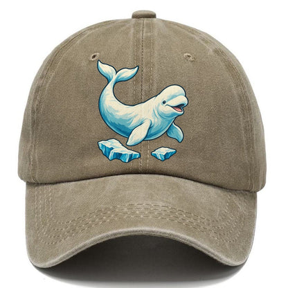 Beluga Whale And Floating Ice Canada Cultural Icons Classic Cap – Warm Sand