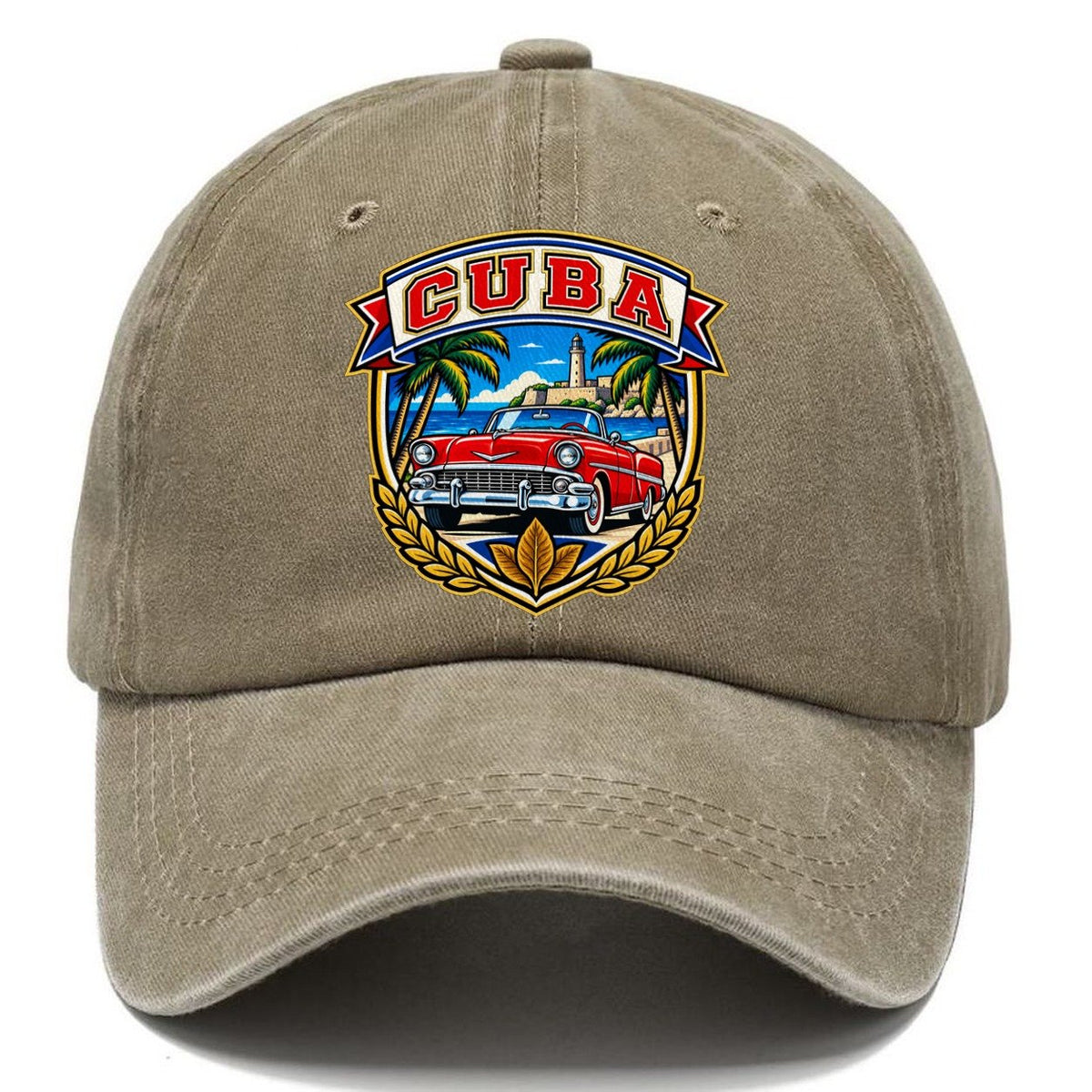 Cuba Retro Badge Country Logos Classic Cap – Warm Sand