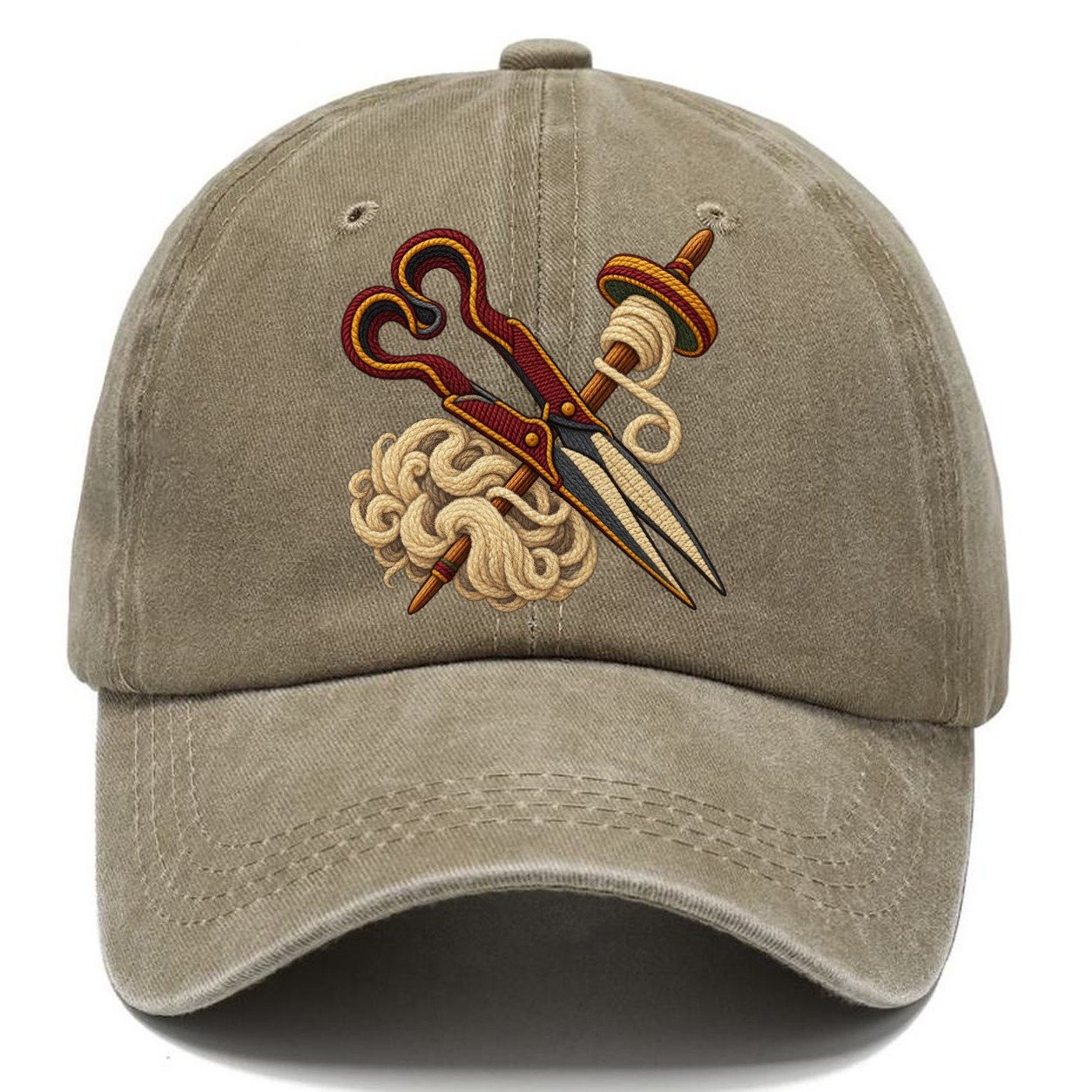 Welsh Wool Shears Spindle And Fleece Uk Culture Heritage Classic Cap – Warm Sand