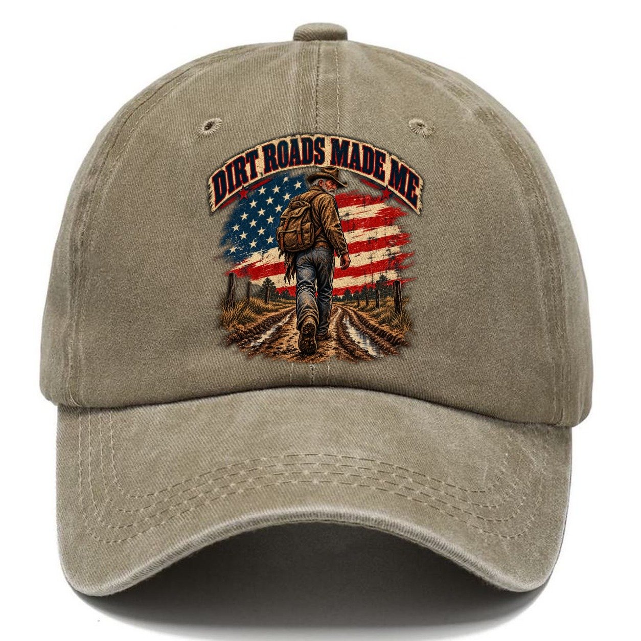 Dirt Roads Made Me Old Man Strong Classic Cap – Warm Sand