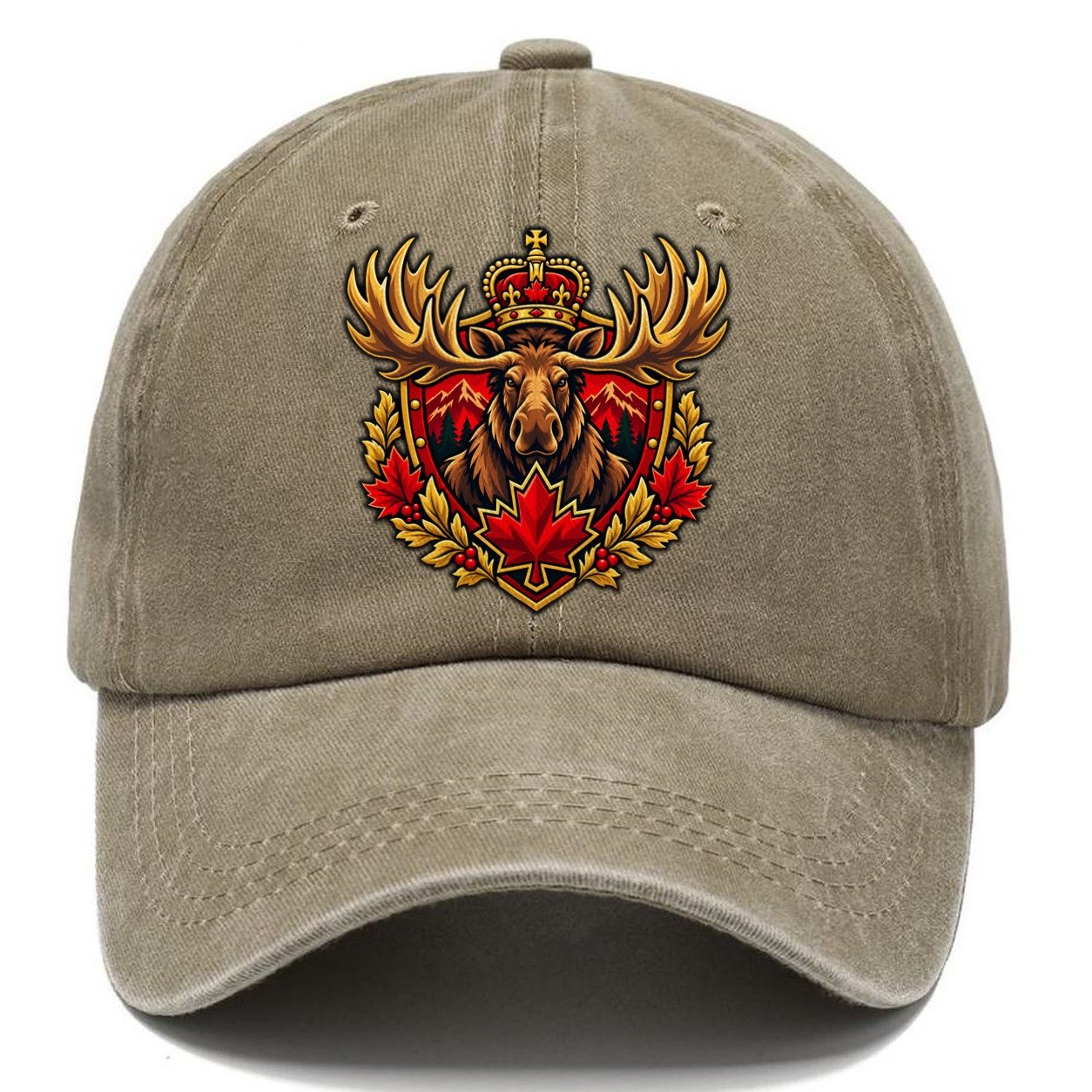 Canada Heraldic Crest Country Logos Classic Cap – Warm Sand