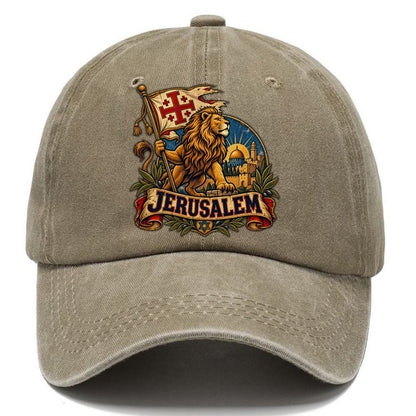 Lion With Jerusalem Banner Jerusalem Classic Cap – Warm Sand