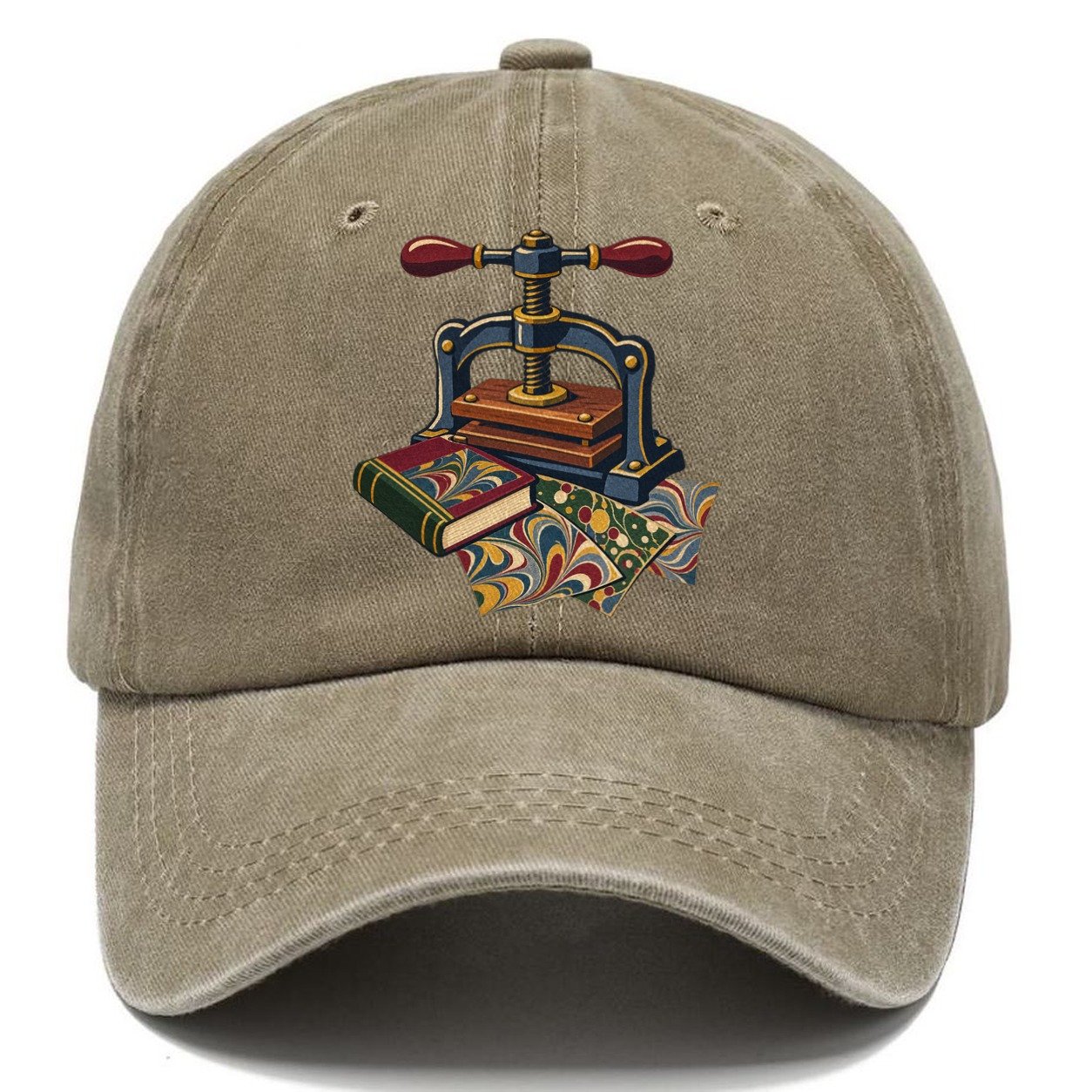 Bookbinder Press And Marbled Pages Uk Culture Heritage Classic Cap – Warm Sand