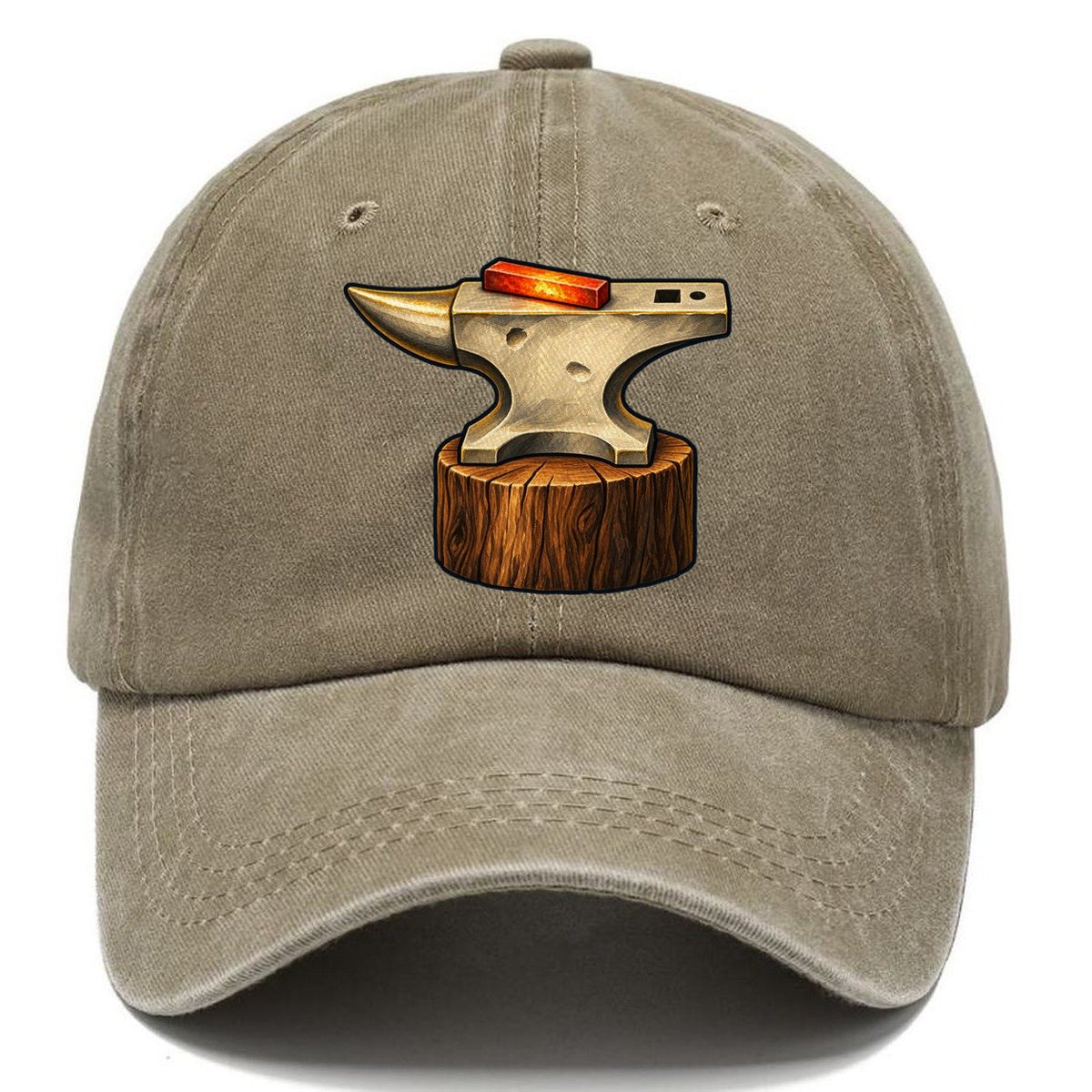 Anvil And Hot Bar Blacksmithing Classic Cap – Warm Sand