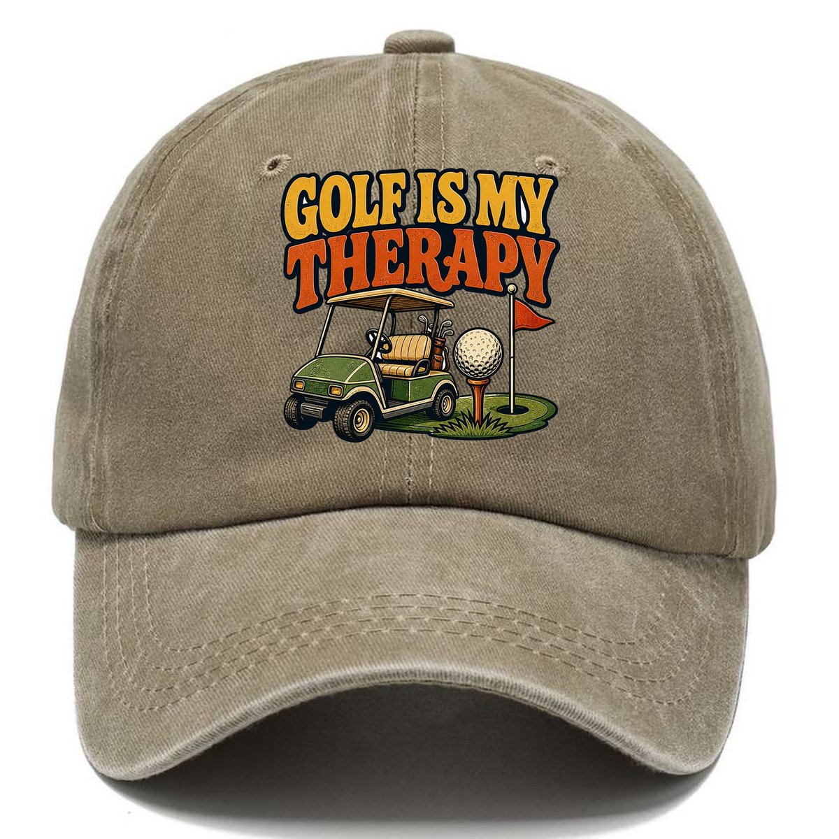 Golf Is My Therapy Classic Cap – Warm Sand