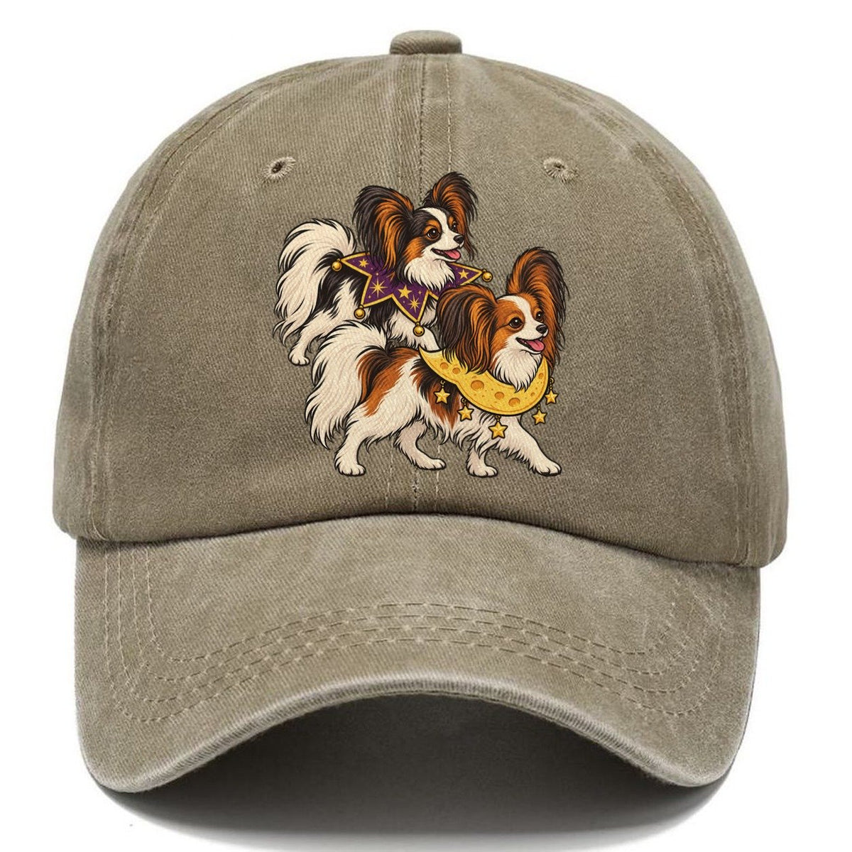 2 Papillons In Halloween Costumes Hdp 26 Parade Lineup Halloween Dog Parade Classic Cap – Warm Sand