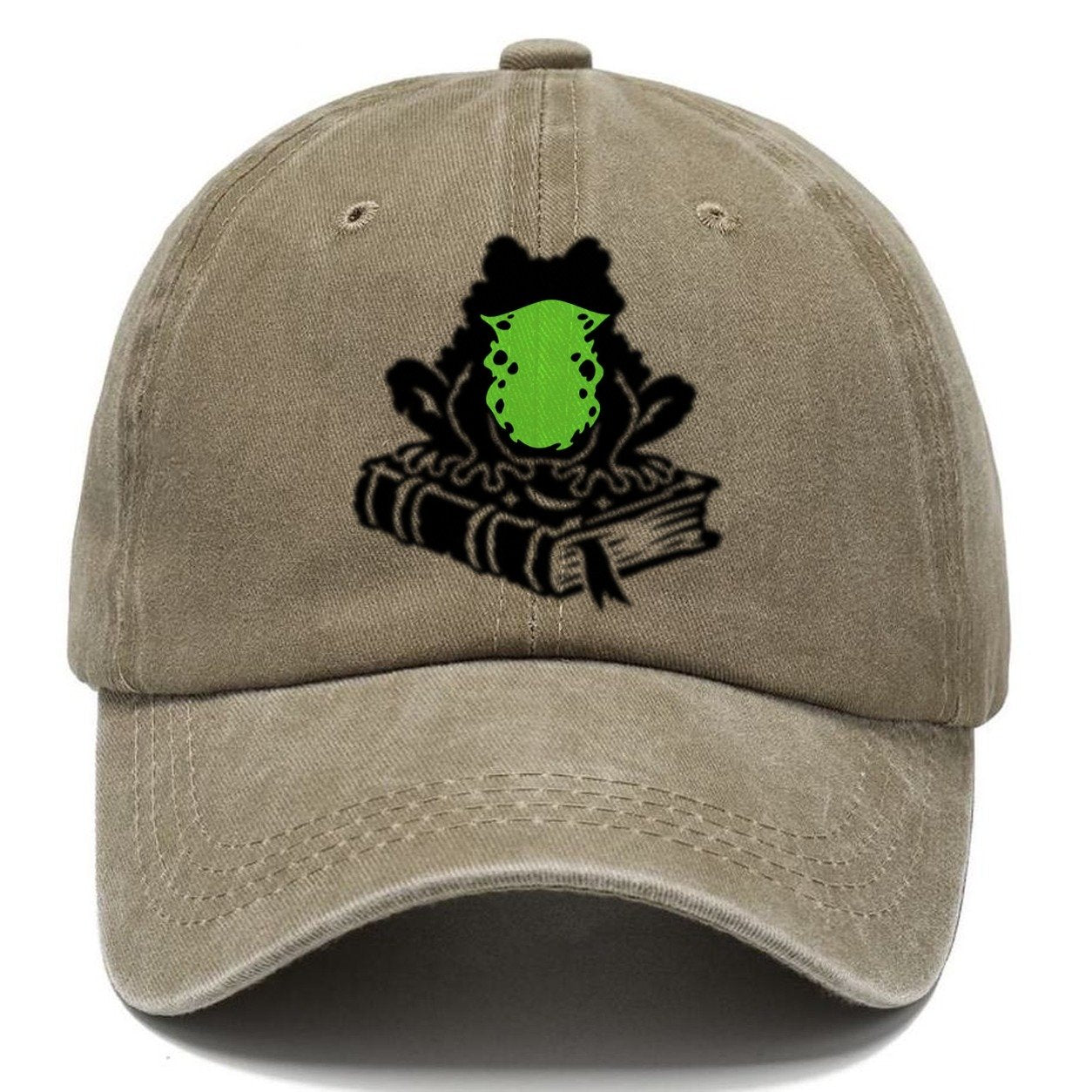 Familiar Toad On A Spellbook Witch Magic Classic Cap – Warm Sand