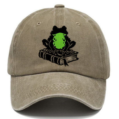 Familiar Toad On A Spellbook Witch Magic Classic Cap – Warm Sand
