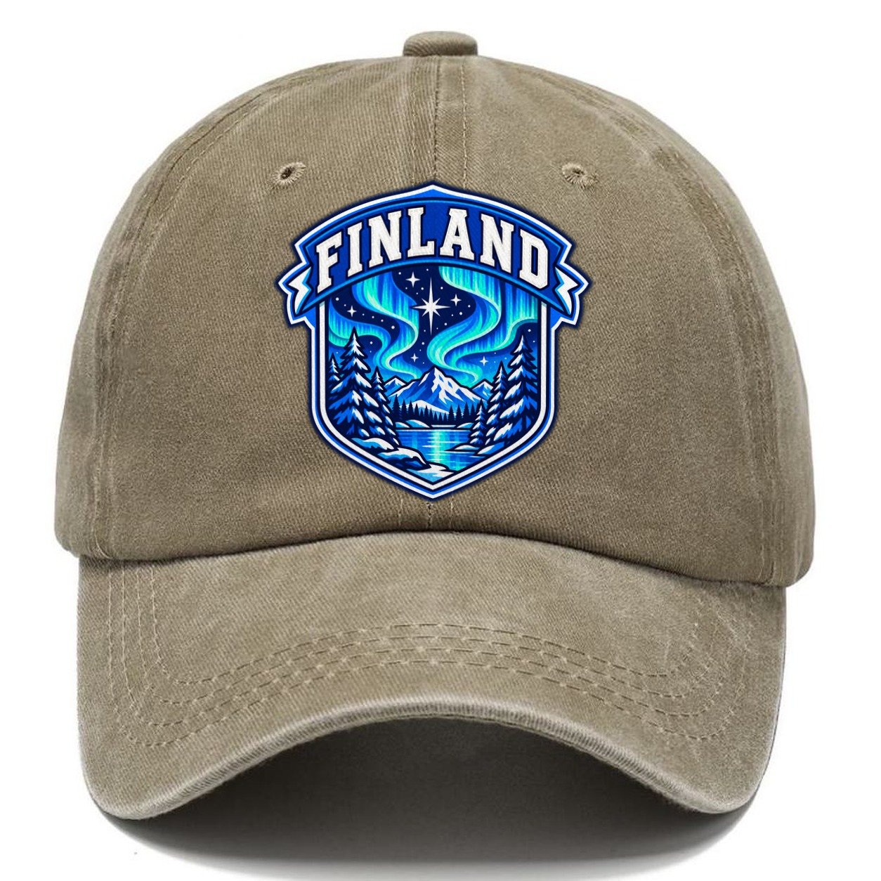 Finland Retro Badge Country Logos Classic Cap – Warm Sand