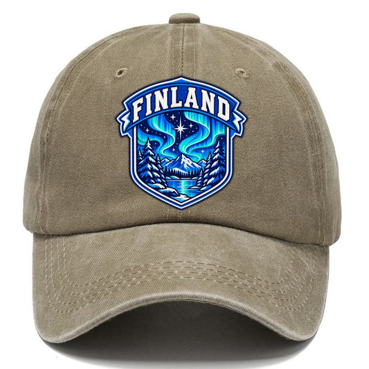 Finland Retro Badge Country Logos Classic Cap – Warm Sand