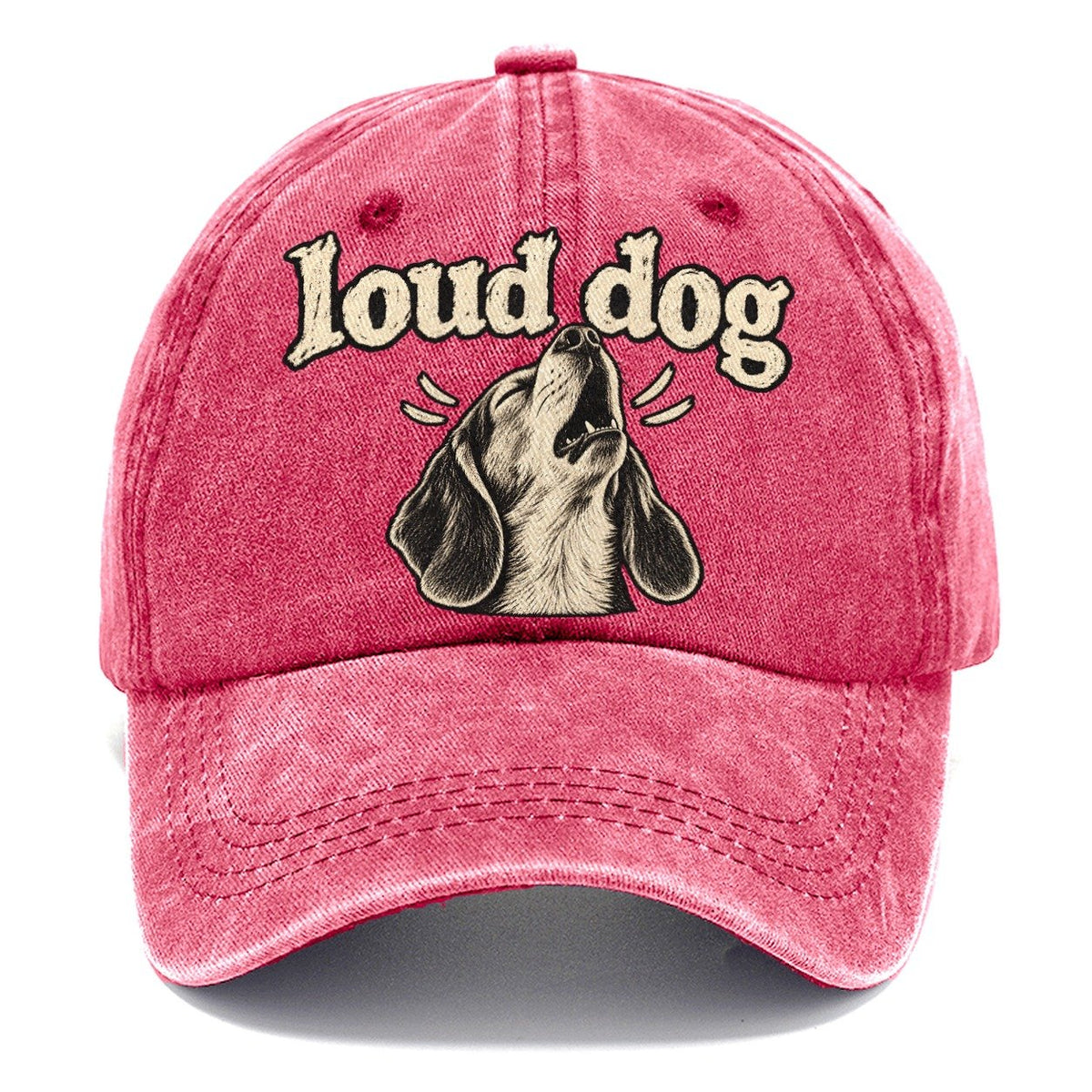 A Howling Beagle Head Tipped Back Bark For Me Classic Cap – Pomegranate Blush