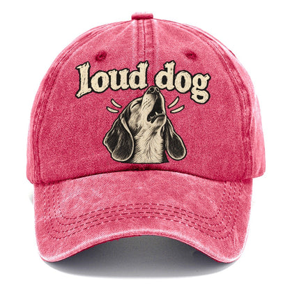 A Howling Beagle Head Tipped Back Bark For Me Classic Cap – Pomegranate Blush
