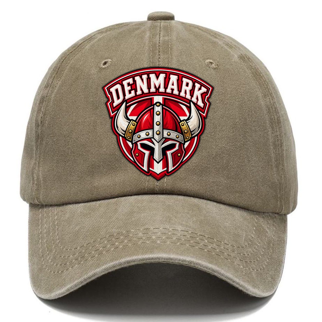 Denmark Retro Badge Country Logos Classic Cap – Warm Sand