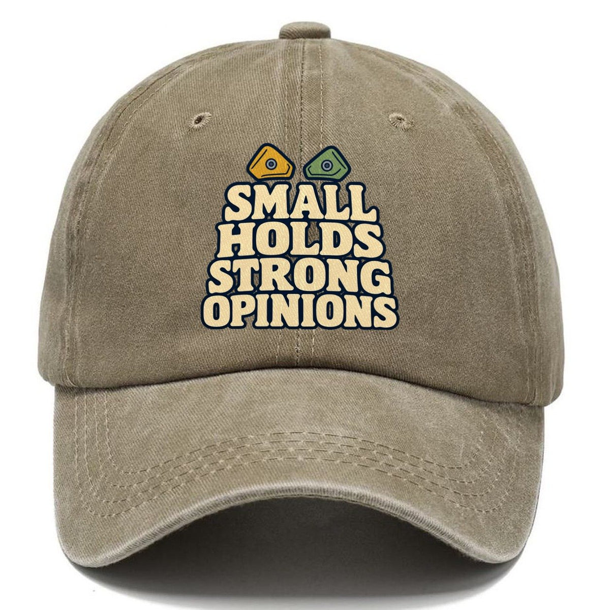 Small Holds Strong Opinions Rock Climbing Classic Cap – Warm Sand