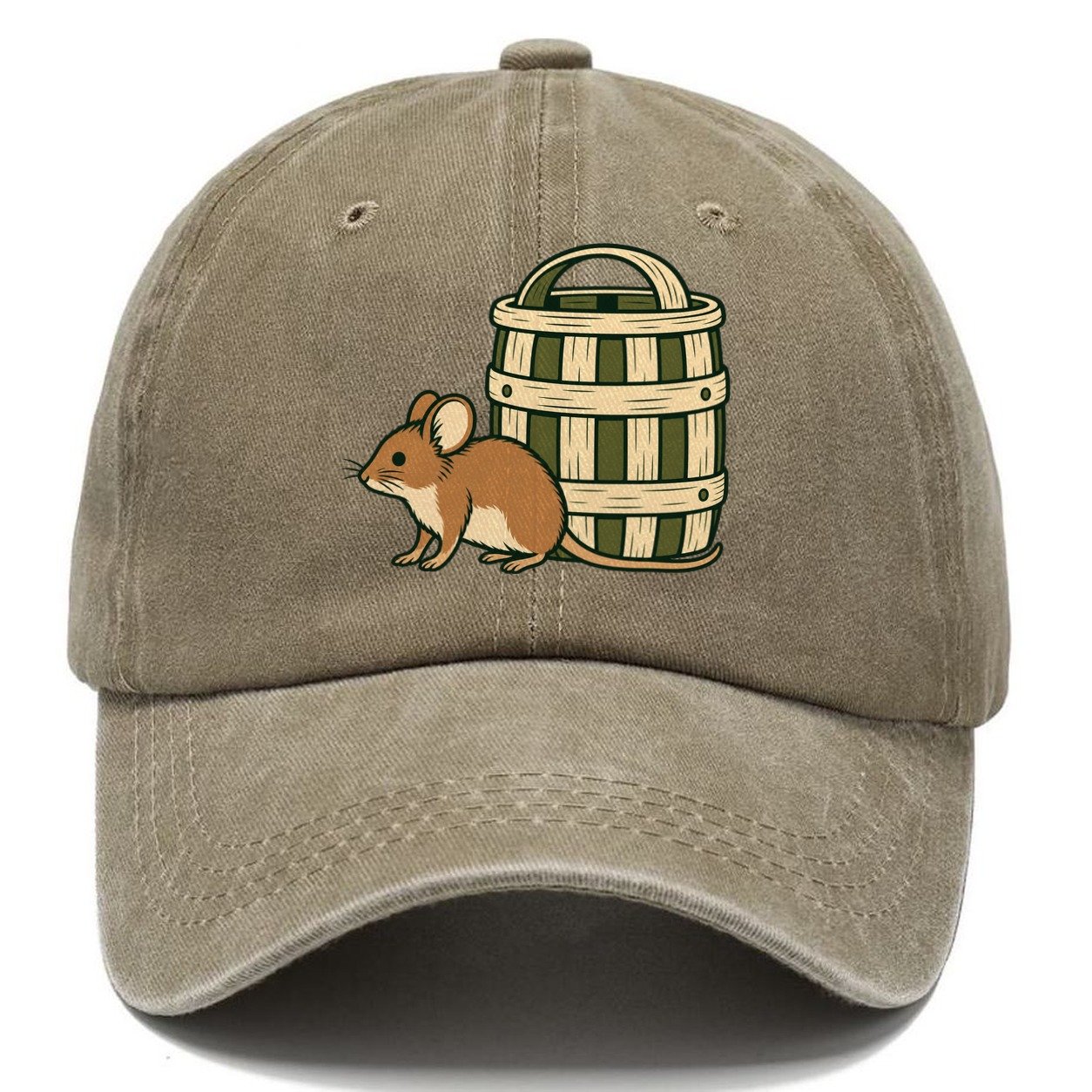 Field Mouse And Basket Foraging And Mycology Classic Cap – Warm Sand