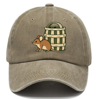 Field Mouse And Basket Foraging And Mycology Classic Cap – Warm Sand