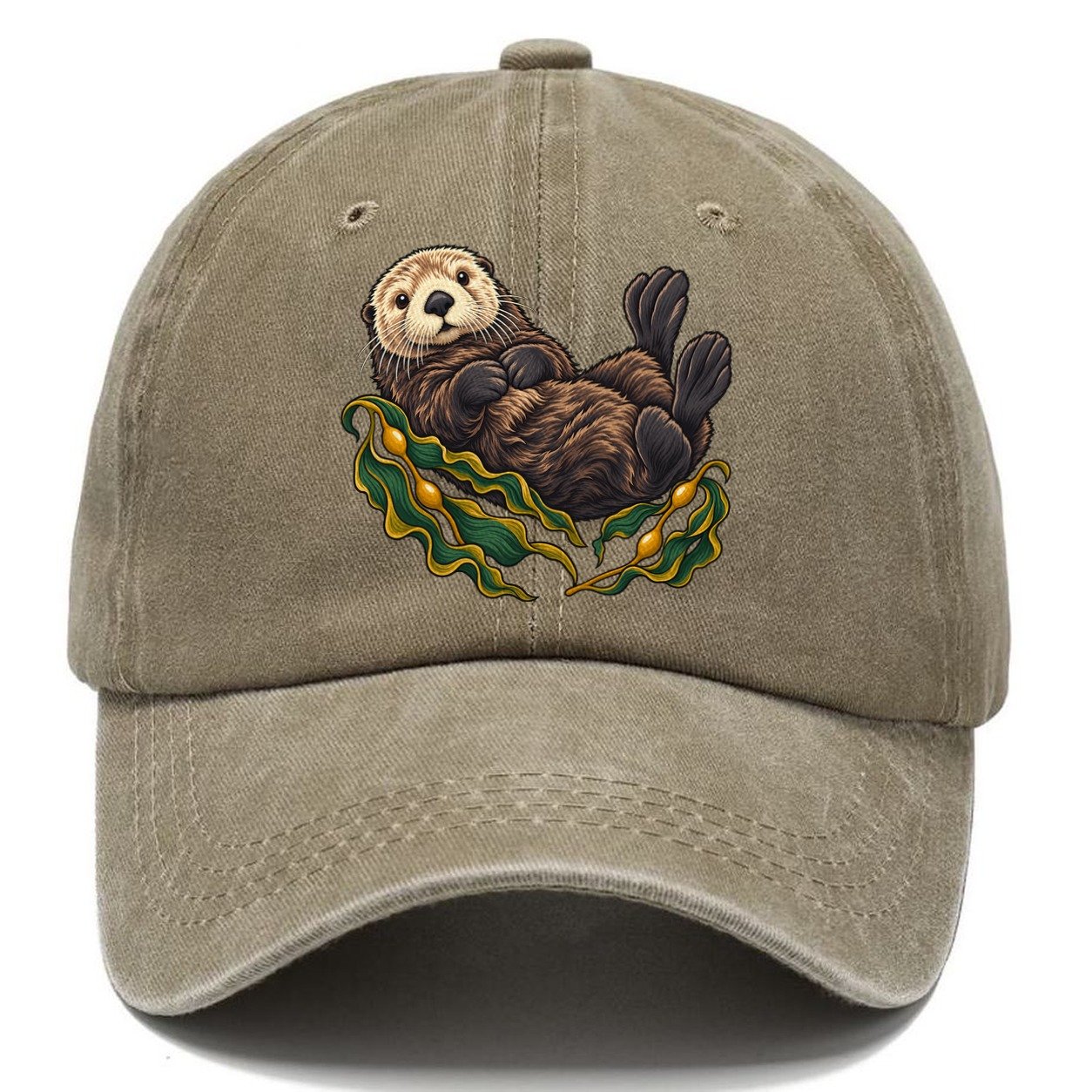 Sea Otter And Bull Kelp Canada Cultural Icons Classic Cap – Warm Sand