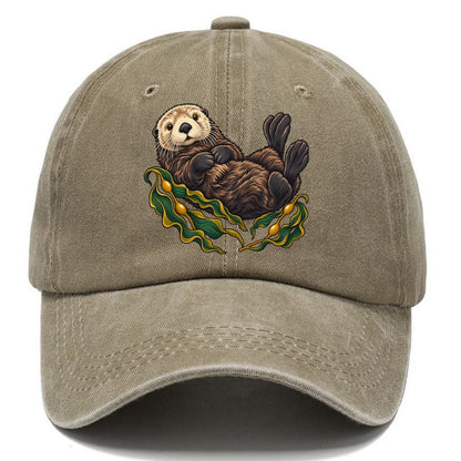 Sea Otter And Bull Kelp Canada Cultural Icons Classic Cap – Warm Sand