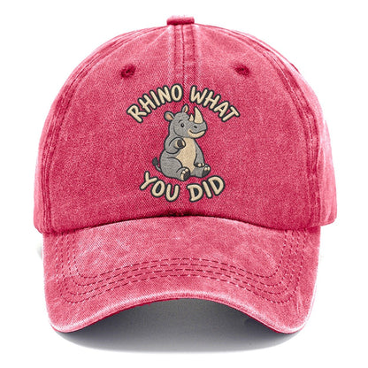 Rhino Animal Puns Classic Cap – Pomegranate Blush