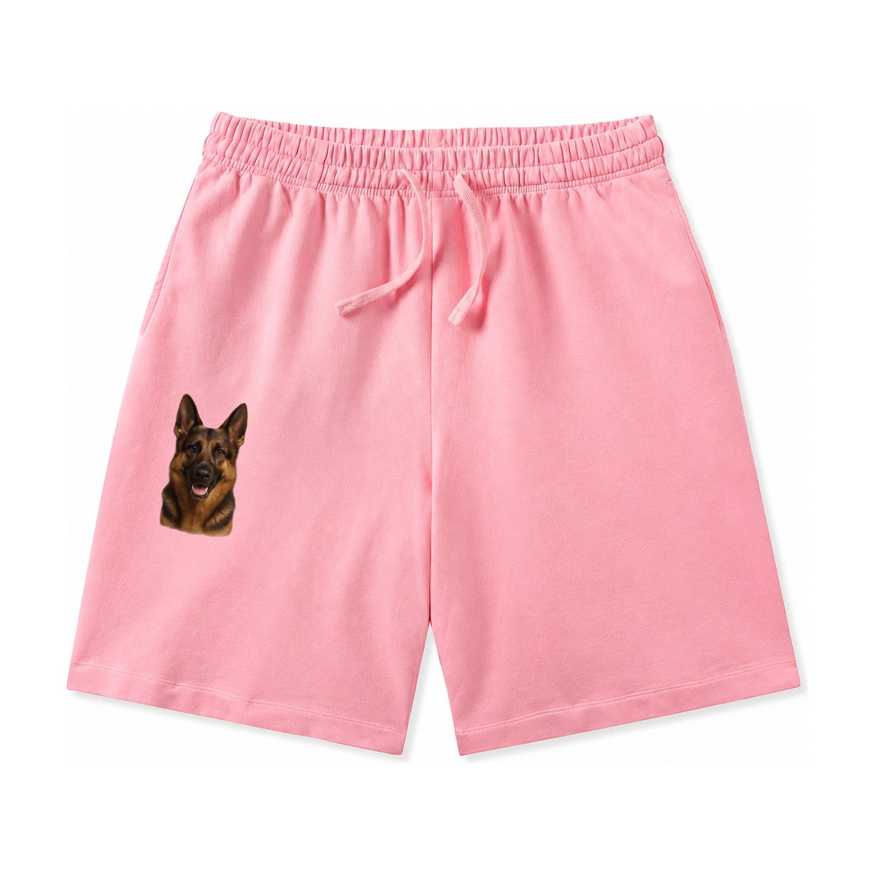 German Shepherd Portrait Washed Shorts – Pink