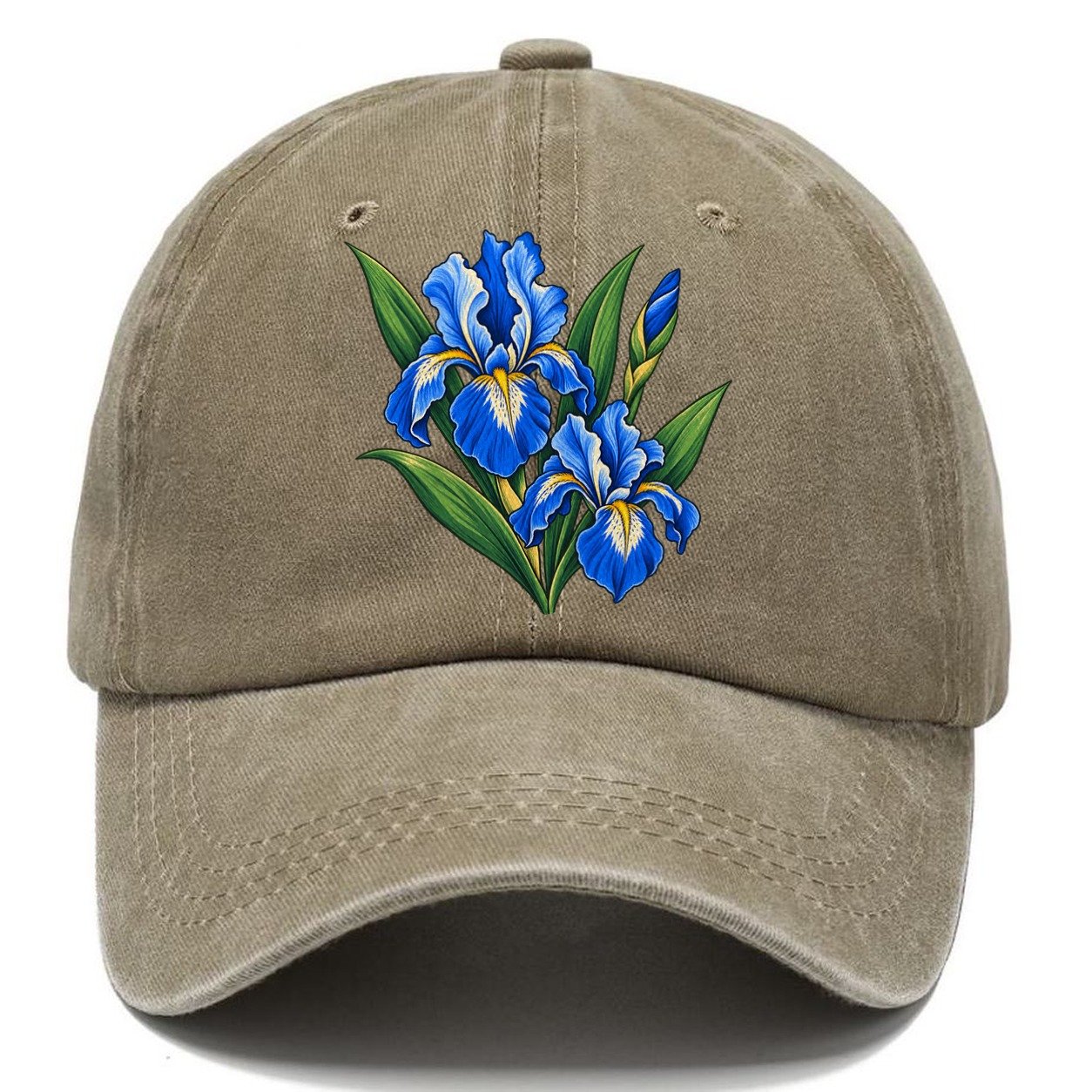 Quebec Blue Flag Iris Canada Cultural Icons Classic Cap – Warm Sand