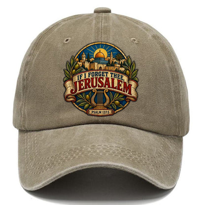 Psalm If I Forget Thee Jerusalem Classic Cap – Warm Sand