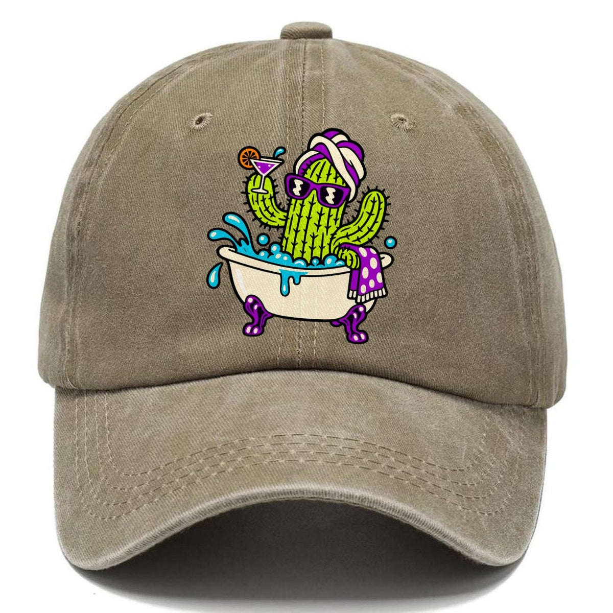 Cactus In A Bathtub Crazy Styles Classic Cap – Warm Sand
