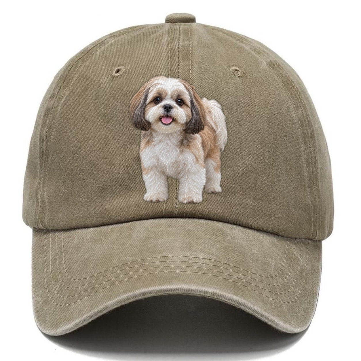 Shih Tzu Standing Top Breeds Classic Cap – Warm Sand